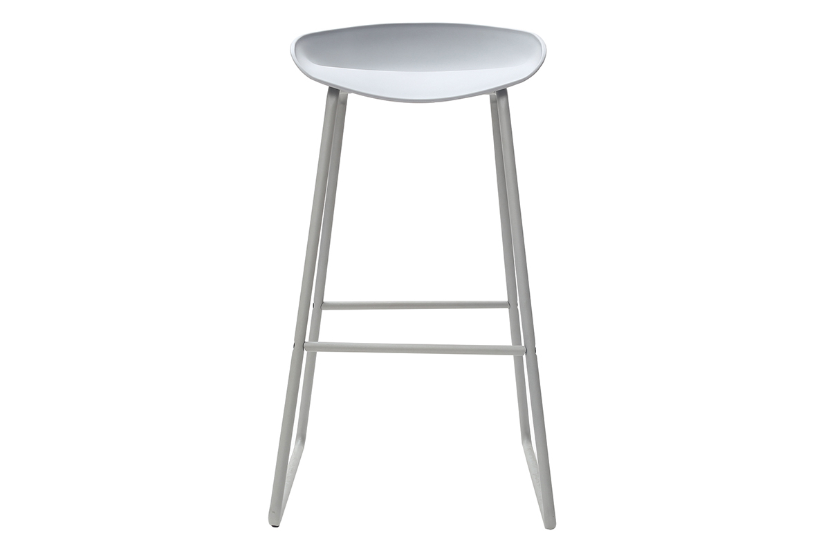 Tabourets de bar design gris H75 cm (lot de 2) PEBBLE