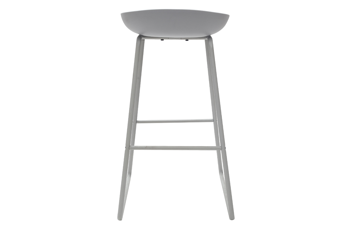 Tabourets de bar design gris H75 cm (lot de 2) PEBBLE