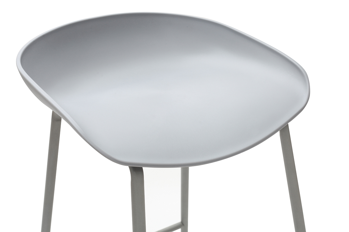 Tabourets de bar design gris H75 cm (lot de 2) PEBBLE