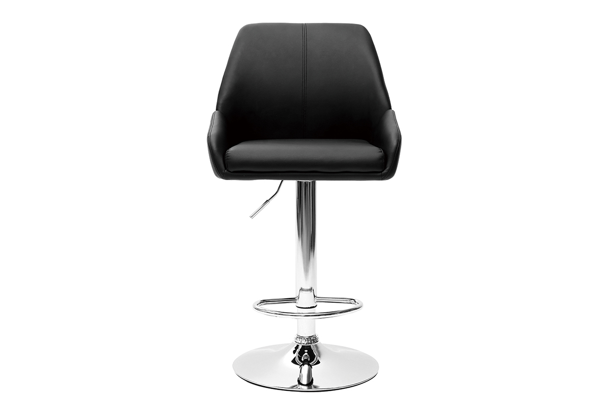 Tabourets de bar design noir (lot de 2) ALEK