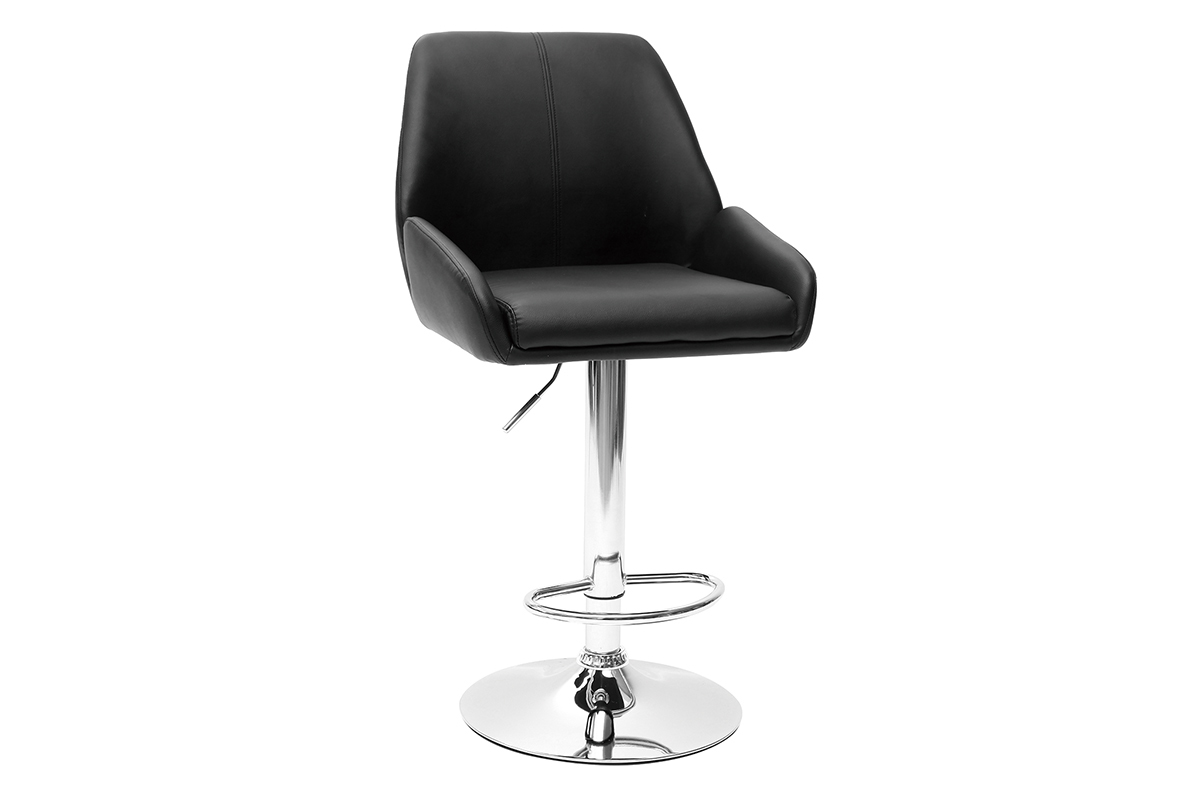 Tabourets de bar design noir (lot de 2) ALEK