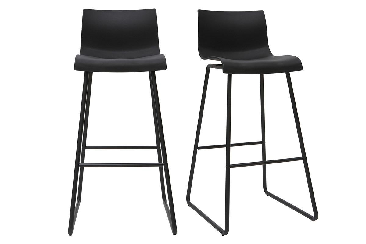 Tabourets de bar design noir (lot de 2) ONA