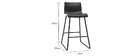 Tabourets de bar design noir 65 cm (lot de 2) ONA