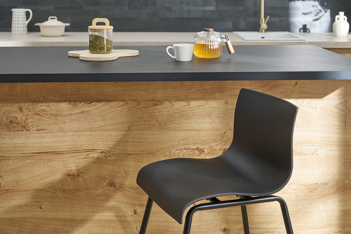 Tabourets de bar design noir 65 cm (lot de 2) ONA