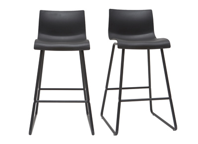 Tabourets de bar design noir 65 cm (lot de 2) ONA