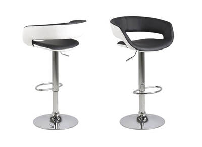 Tabourets de bar design noir et blanc GRAVIT V2 (lot de 2)