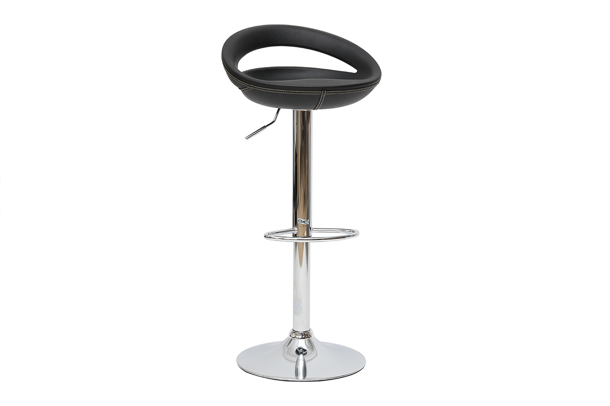 Tabourets de bar design noirs (lot de 2) COMET