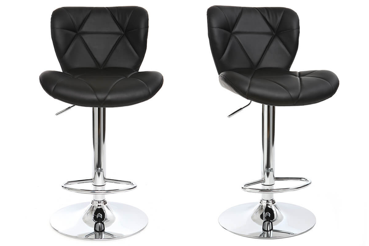 Tabourets de bar design noirs (lot de 2) DEREK