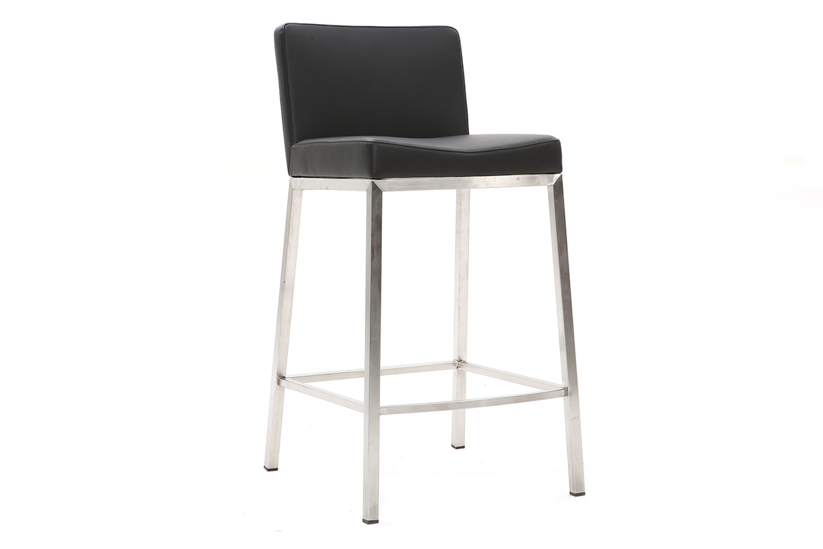 Tabourets de bar design noirs (lot de 2) EPSILON