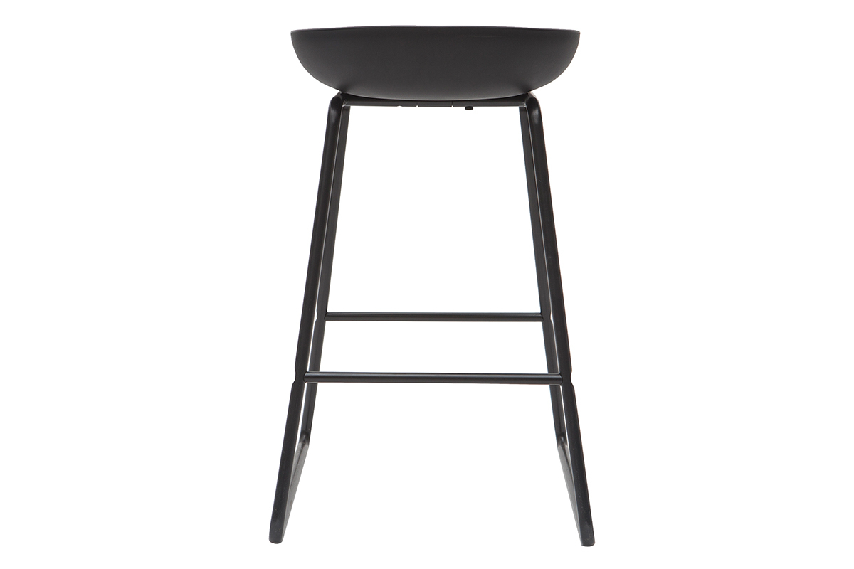 Tabourets de bar design noirs (lot de 2) PEBBLE