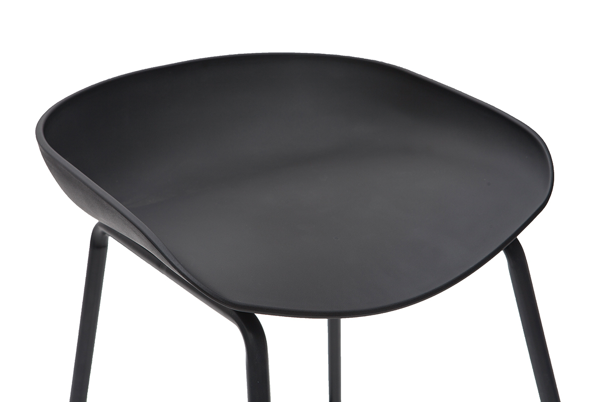 Tabourets de bar design noirs (lot de 2) PEBBLE