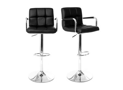 Tabourets de bar design noirs (lot de 2) WILLORD