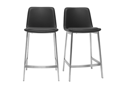 Tabourets de bar design noirs 66 cm (lot de 2) ARSENE