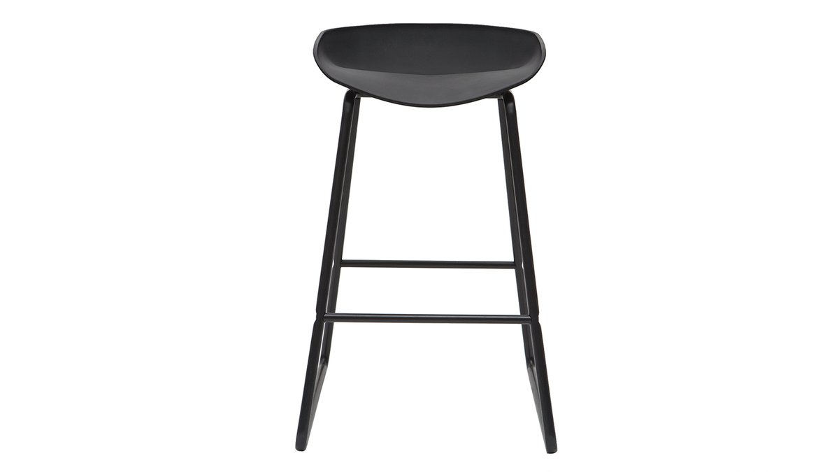 Tabourets de bar design noirs H65 cm (lot de 2) PEBBLE