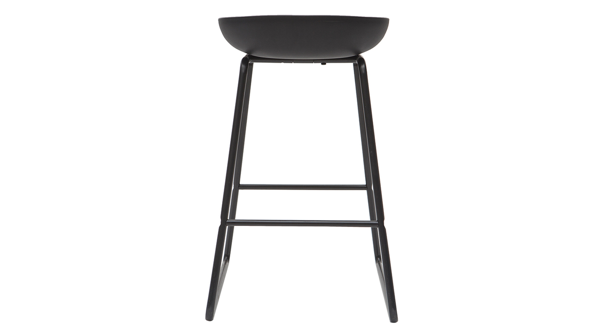 Tabourets de bar design noirs H65 cm (lot de 2) PEBBLE