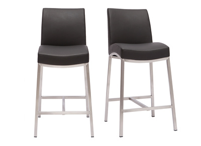 Tabourets de bar design noirs H70 cm (lot de 2) OLLY