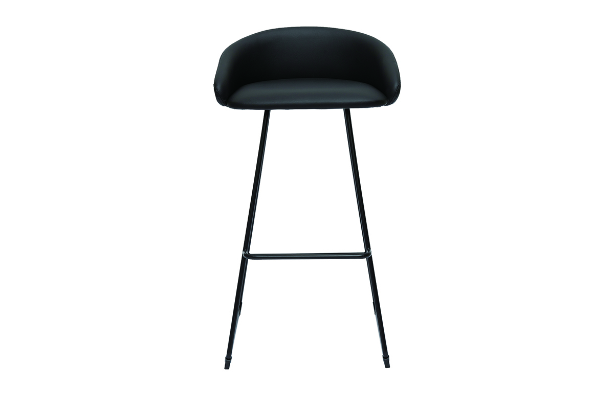 Tabourets de bar design noirs H75 cm (lot de 2) REYNOLD