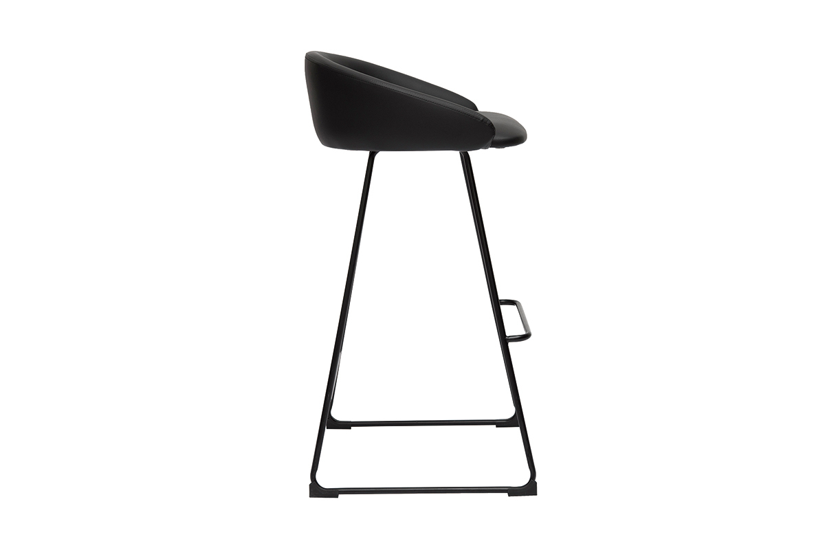 Tabourets de bar design noirs H75 cm (lot de 2) REYNOLD