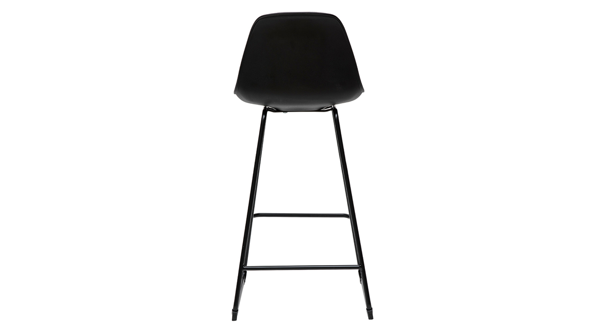 Tabourets de bar design noirs pieds mtal 65 cm (lot de 2) FRANZ