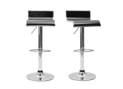 Tabourets de bar design noirs WAVES (lot de 2)