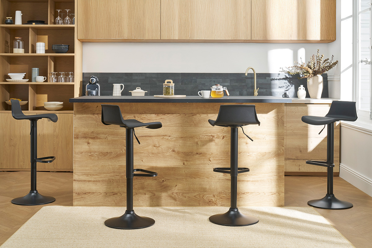Tabourets de bar design rglables blancs 360 (lot de 2) KRONOS