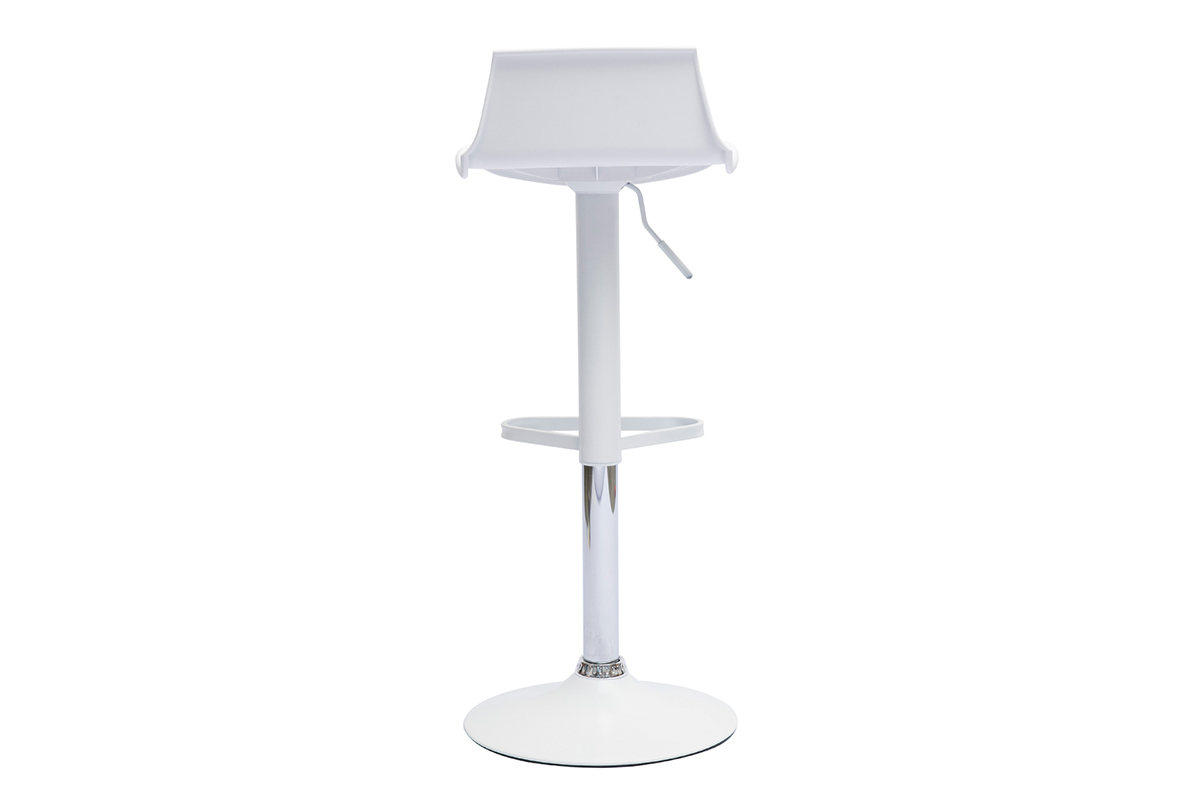 Tabourets de bar design réglables blancs 360° (lot de 2) KRONOS