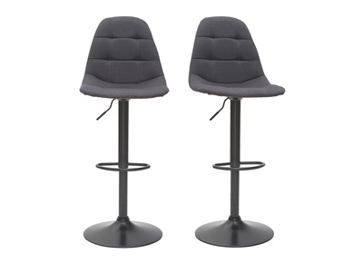 Tabourets de bar design r&eacute;glables gris fonc&eacute; (lot de 2) COX