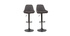 Tabourets de bar design r&eacute;glables gris fonc&eacute; (lot de 2) HOLO