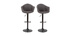 Tabourets de bar design r&eacute;glables gris fonc&eacute; (lot de 2) TAYA