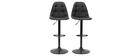 Tabourets de bar design r&eacute;glables noirs (lot de 2) COX