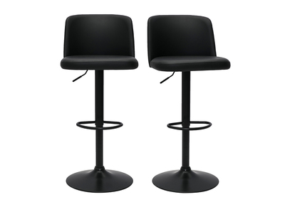 Tabourets de bar design réglables noirs et métal noir (lot de 2) MONTI