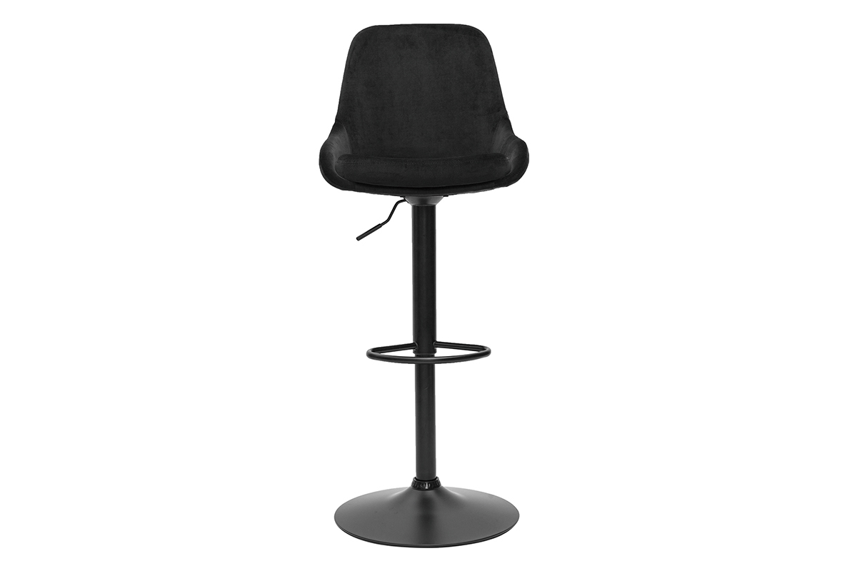 Tabourets de bar design rglables velours noir (lot de 2) HOLO