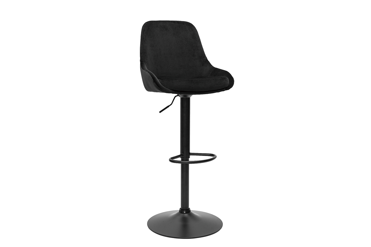 Tabourets de bar design rglables velours noir (lot de 2) HOLO
