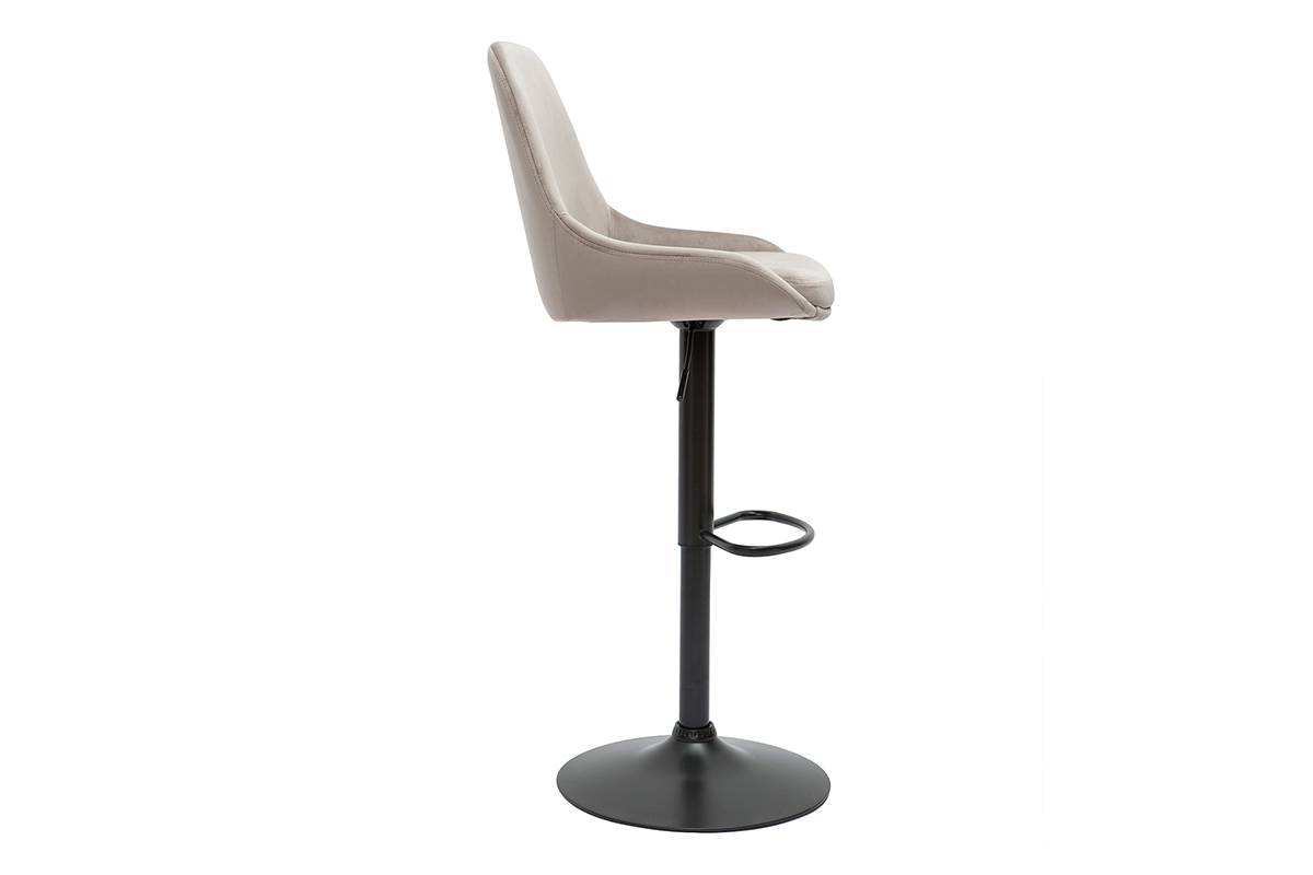 Tabourets de bar design rglables velours taupe (lot de 2) HOLO