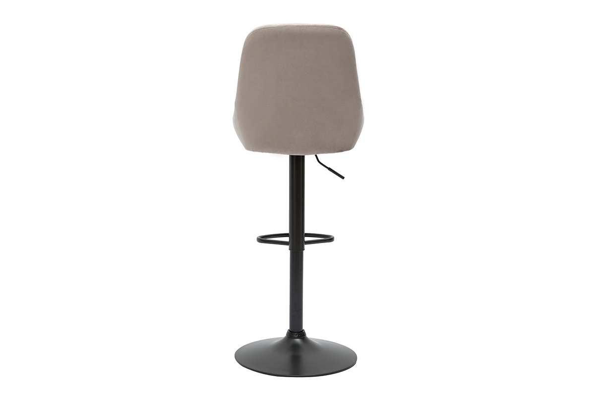 Tabourets de bar design rglables velours taupe (lot de 2) HOLO