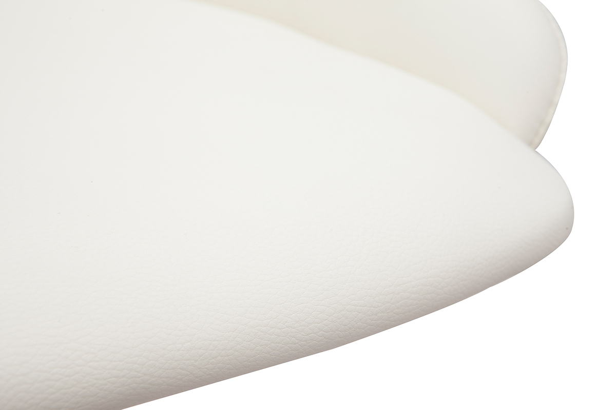 Tabourets de bar design relevables blanc et acier chrom (lot de 2) REYNOLD