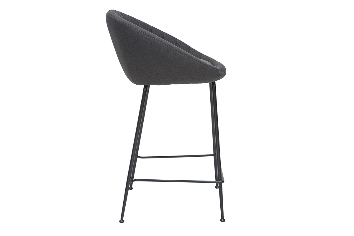 Tabourets de bar design tissu gris fonc (lot de 2) SHERU