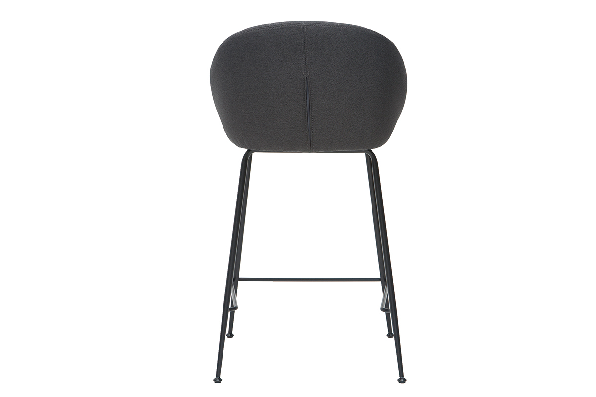 Tabourets de bar design tissu gris fonc (lot de 2) SHERU