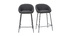 Tabourets de bar design tissu gris fonc&eacute; 65 cm (lot de 2) SHERU