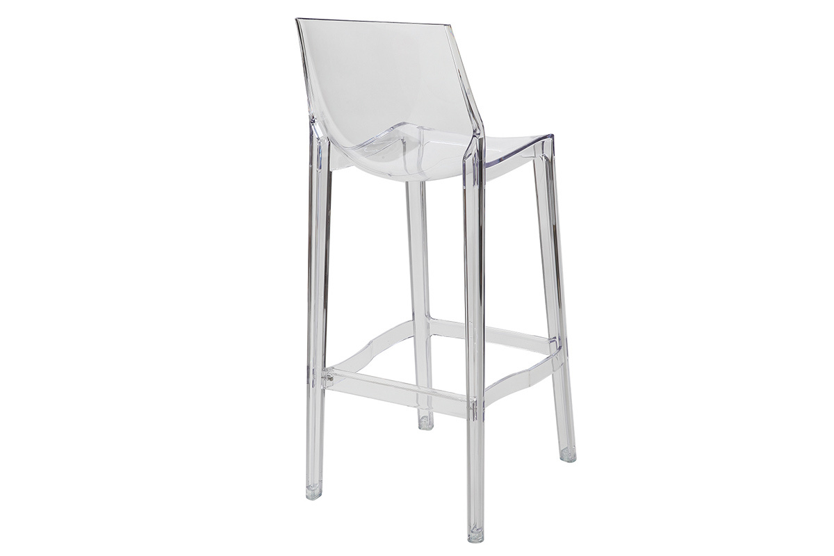 Tabourets de bar design transparents intrieur - extrieur  (lot de 2) YLAK