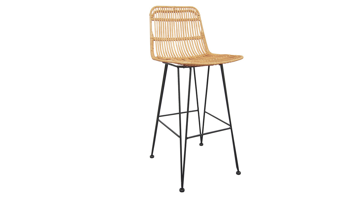 Tabourets de bar en rotin (lot de 2) MALACCA