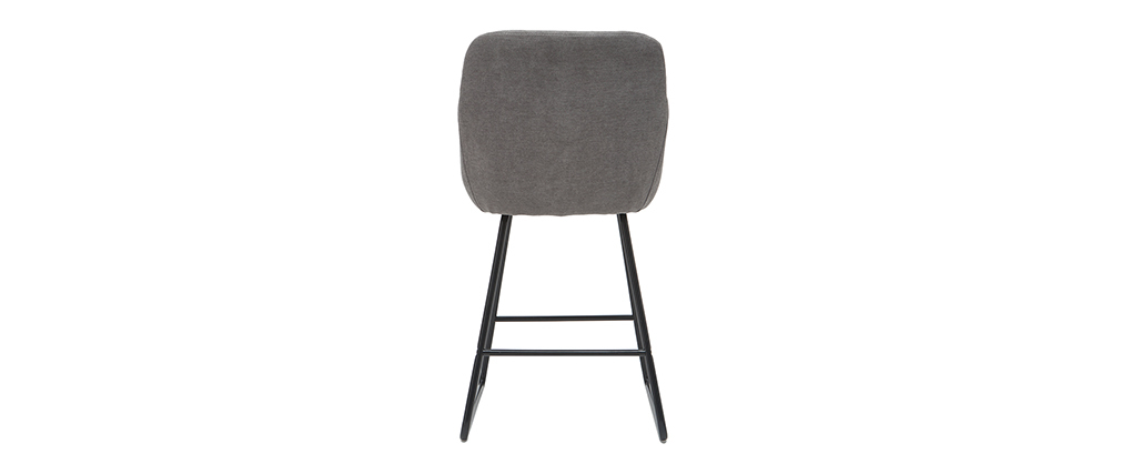 Tabourets de bar en tissu effet velours gris H67 cm (lot de 2) AMIKA