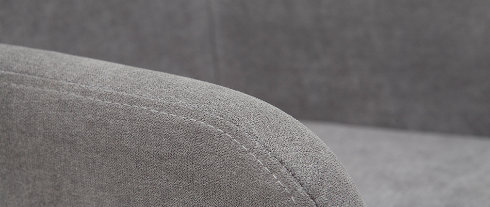 Tabourets de bar en tissu effet velours gris H67 cm (lot de 2) AMIKA