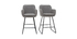 Tabourets de bar en tissu effet velours gris H67 cm (lot de 2) AMIKA