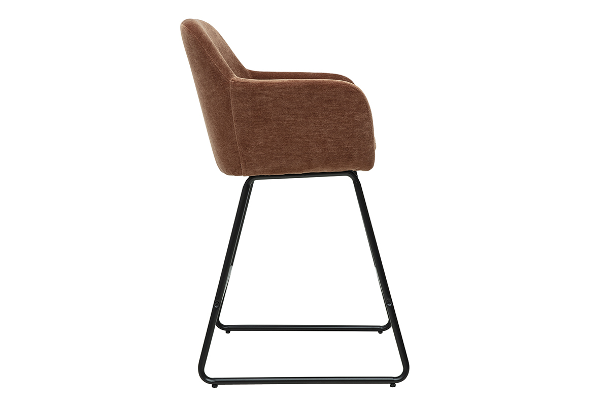 Tabourets de bar en tissu effet velours terre brle H65 cm (lot de 2) AMIKA