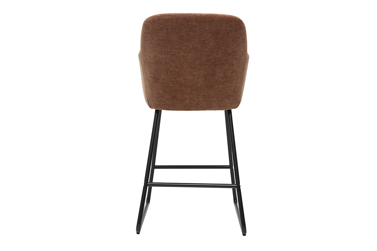 Tabourets de bar en tissu effet velours terre brle H65 cm (lot de 2) AMIKA