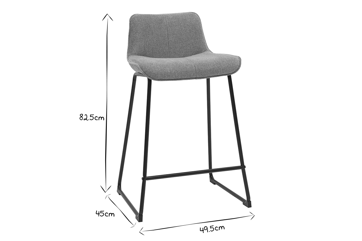 Tabourets de bar en tissu effet velours textur terracotta et mtal  (lot de 2) BOOST
