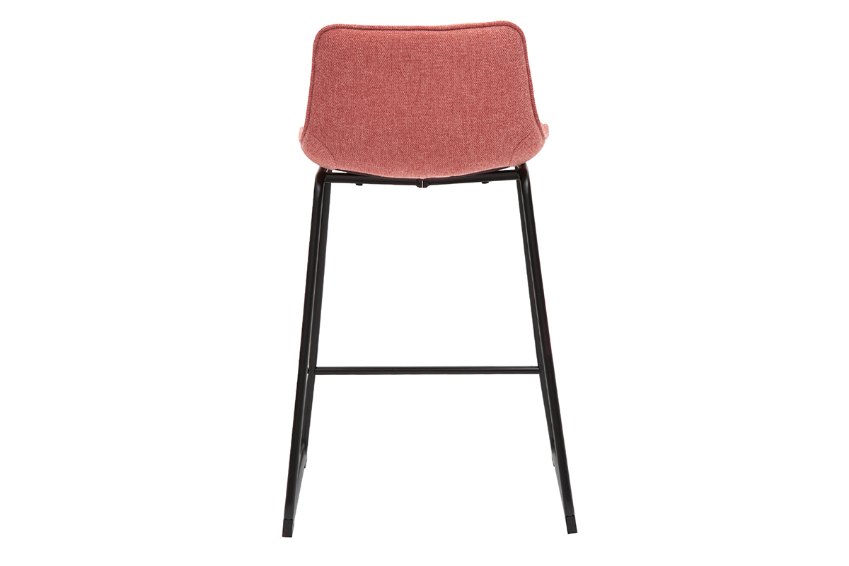 Tabourets de bar en tissu effet velours textur terracotta et mtal  (lot de 2) BOOST