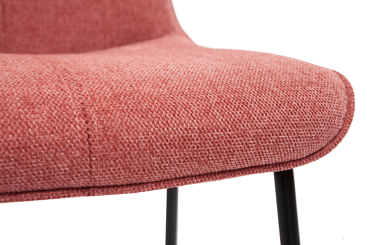 Tabourets de bar en tissu effet velours textur terracotta et mtal  (lot de 2) BOOST
