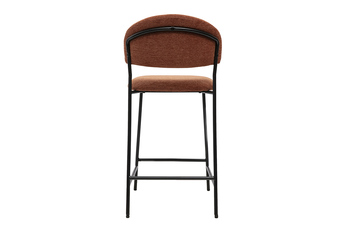 Tabourets de bar en tissu effet velours textur� terre br�l�e H64 cm (lot de 2) BENTA